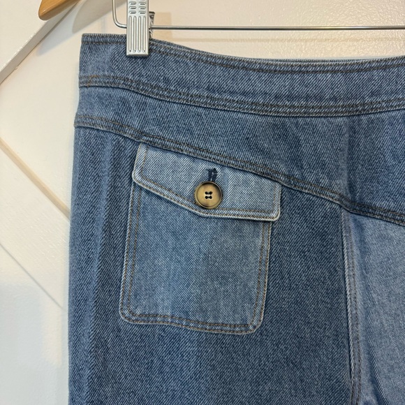 Rejina Pyo Luci Patchwork Contrast Raw Hem Slim Straight Ankle Jean Trousers 16 - Picture 4 of 13